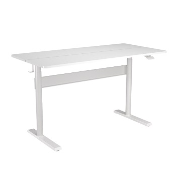 שולחן למחשב ישיבה עמידה הידראולי ארגונומי כולל כיוון גובה צבע לבן לומי Lumi G04-22D-BL White Compact Pneumatic Standing Desks with Large Surface 15KG 1400x680x740~1150mm